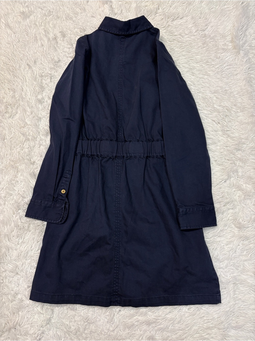 J. Crew Navy Button-Front Shirt Dress - Picture 7 of 7